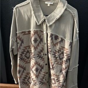 Mystree Tan Button-Up Jacket